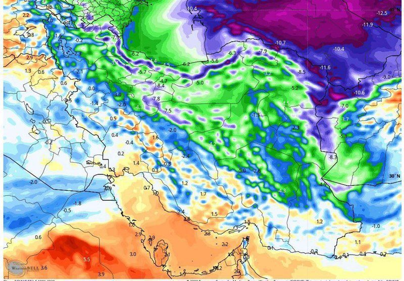 هواشناسی ایران 8 اسفند 1401